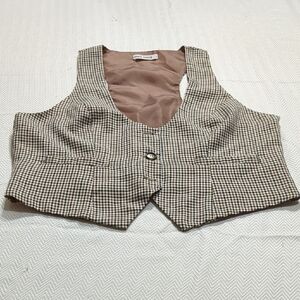 Brown Checkered Vest